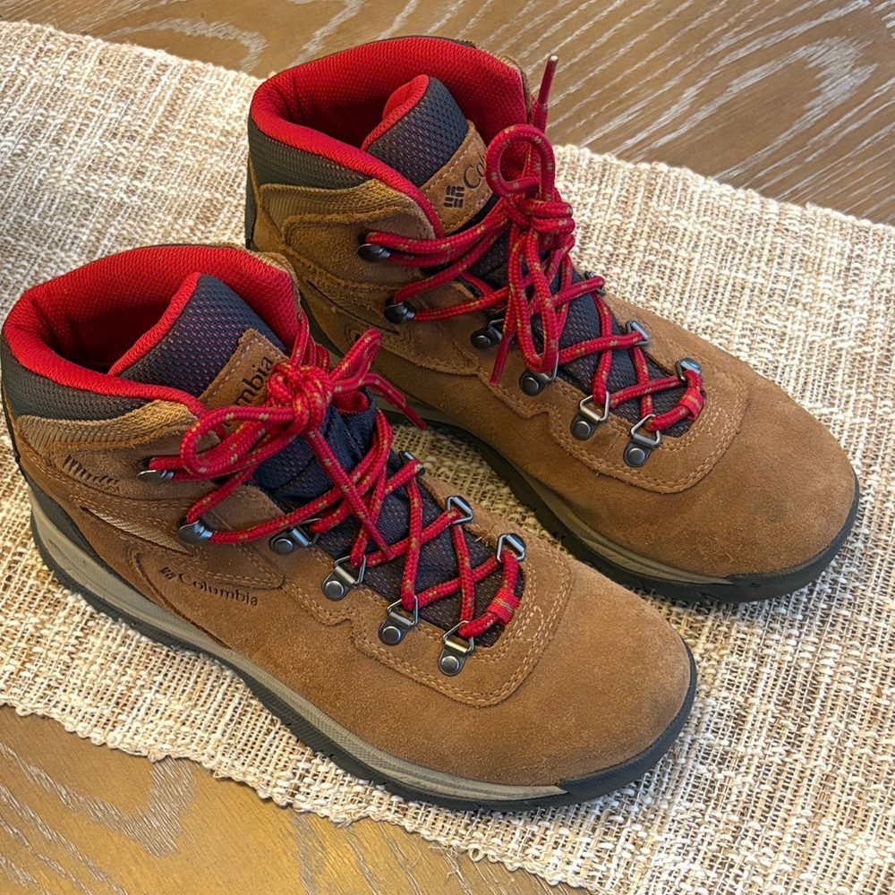Columbia Women's Waterproof Brown and Red Hiking Boots